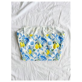 Milumia Women's Floral Print Bustier Corset Tube Top Boho Strapless Bandeau Crop Tops