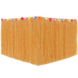 Xinlie Hawaiian Luau Table Skirt Hawaii Table Skirts Hawaiian Table Skirt Hibiscus Grass Table Skirt Hawaiian Party Decoration Kit Hawaii Luau Table Skirts for Tropical Decoration (108.7 x 11.8in)