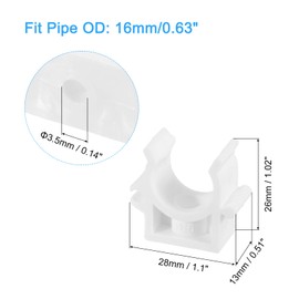 uxcell 10Pcs U-Shaped Pipe Clamps Clips, PPR U Shaped Water Pipe Clamp Fit for 16mm/0.63" OD Water Pipes and Tubing Hoses Support, White