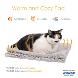 Self Heating Cat Pad Self Warming Cat Bed 22" x 17" Thermal Mat Extra Warm Pet Mat for Outdoor and Indoor Large Kittens Small Puppy Pets