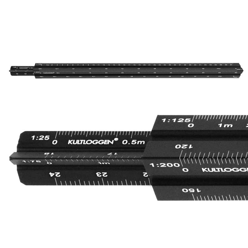 Set of 2 Triangular Ruler Aluminium Triangular Ruler Laser Engraved