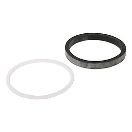 Sanitop-Wingenroth Cistern Gasket Set, 2 Piece Set, Gasket Assortment, Rubber Seals, Plastic Seals, Black/White, 251792