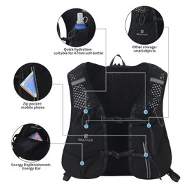 BBAIYULE® Running Vest Women Men Hydration Backpack Running Backpack Trail Running Backpack Ultralight Running Backpack Cycling Backpack Hiking Marathoner (with 2L Hydration Bladder)