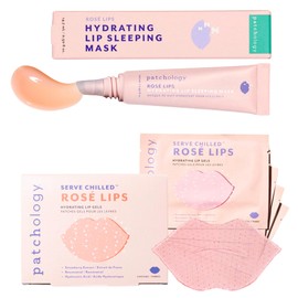 Patchology Patchology Rosé Lip Care Duo – Hydrating Lip Sleeping Mask & 5 Moisturizing Gel Lip Masks with Hyaluronic Acid & Resveratrol – Deep Moisture for Chapped Skin with a Soft, Glossy Finish