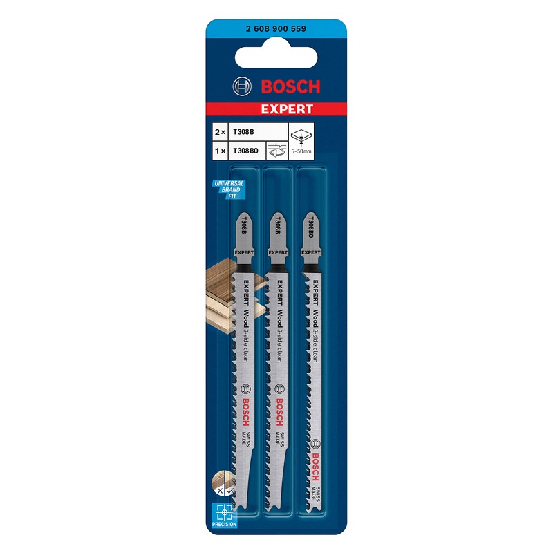 Bosch Professional 3x Expert ‘Wood 2-Side Clean‘ Jigsaw Blade Set