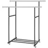 VICERII Clothes Rack, Double Clothing Rack with Wheels and Extra