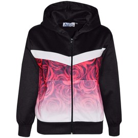 A2Z 4 Kids Girls Boys Tracksuit Hooded Panelled Jacket & Joggers Set PE School Sports Activewear - T.S 306 Black 5-6