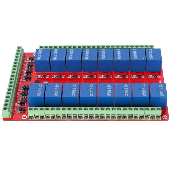 16-channel relay module, DC 5/12/24V 5mA interface card high/low level