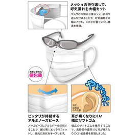 Medicom Japan Anti-fog Mask for Glasses, Regular Size, 40 Pieces