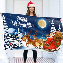 Christmas Flag 90 x 150 cm with Eyelets - Christmas Flag Merry Advent Season - Vivid Digital Print - Flag Advent - Flag Christmas - Double Stitching