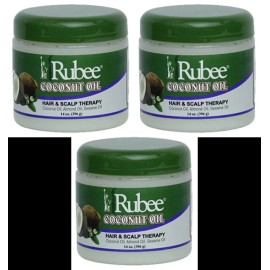 Rubee Coconut Oil Hair & Scalp Therapy 16 Oz - Pack of 3