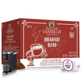 Caffè Garibaldi Breakfast Blend Coffee Pods, Single-Serve Capsules for Keurig K-Cup Brewers, ...