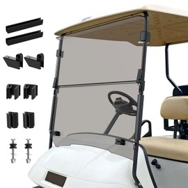 FIXHAWK EZGO Golf Cart Windshield for EZGO TXT/ DCS / PDS 1995-2013 Gas and Electric Golf Cart ,Foldable PC UV Resistant Tinted EZGO Windshield ( 38.54" W X 33.74" H )