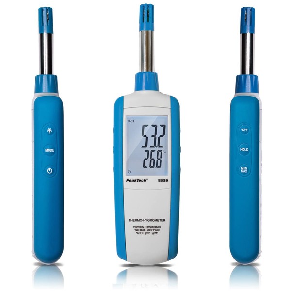 PeakTech 5039 - Professional Room Temperature and Humidity Meter, Thermo-Hygrometer,