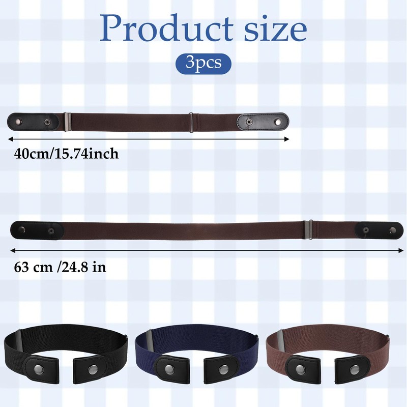JIYIN 3 PCS No Buckle Stretch Belts for Toddler, 3