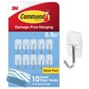 Command Small Clear Wire Toggle Hooks, 10 Hooks and 12