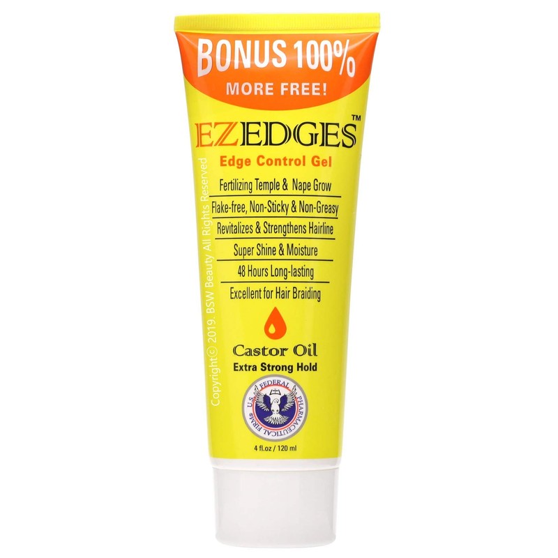 EZEDGES EDGE CONTROL GEL Extra Strong Hold (Castor Oil), 4