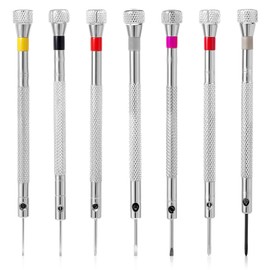 Nogeqi 7 Stück Präzisions Schraubendreher Set 0,8mm-1,6mm Uhrmacher Schraubendreher Uhrmacherwerkzeug Präzisionsschraubendreher Mini Brillen Schraubenzieher für Uhren Schmuck Brillen Reparatur