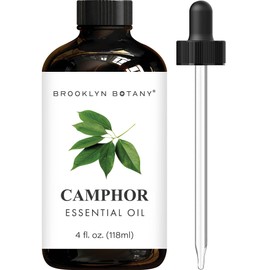 Brooklyn Botany Camphor Essential Oil - Huge 4 Fl Oz - 100% Pure and Natural - Premium Grade with Dropper - for Aromatherapy and Diffuser