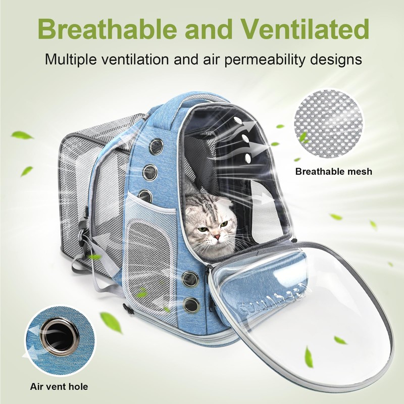 Cawypety Expandable Cat Backpack,Cat Bubble Backpack Carrier for Carrying Cats,
