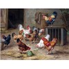 Farmyard Rooster Hens by Edgar Hunt Accent Tile Mural Kitchen