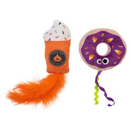 Mad Cat Festive Fall Treat Plush; Cat Interactive Toy for Indoor Cats; with Silvervine (2 Pack)