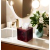 Smooth Tortoiseshell Finish Facial Tissue Box Cover - Brown Resin