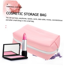 PACKOVE Portable Mini Makeup Bag with Zipper Lightweight Travel Coin Purse for Women Compact Cosmetic Storage Pouch in Pink Easy to Everyday Organizer