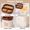 Disnace 2 Cute Bear Pen Holder with 3 Compartments, Desk