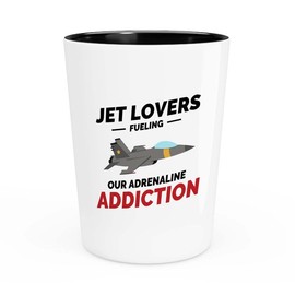 Jet Pilot Shot Glass 1.5oz - Fueling our adrenaline - Pilot Gifts Airplane Flying Captains Aviator Airline Aviation
