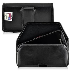 Turtleback Holster Made for DuraForce PRO E6810 E6820 E6830 Black Belt Case Leather Pouch with Executive Belt Clip Horizontal