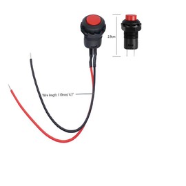 RUNCCI-YUN 10 pcs 12mm Push Button Switch ，Spst Self-Locking Switch，Round Push Button Switch， Latching Push Button Switch，Push Button Switch 12v，6 Color with Pre-soldered Wires