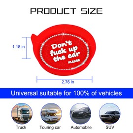 Mandark 4PCS Bling Car Cup Coaster, 2.75 Inch Anti-Slip Crystal Rhinestone Vehicle Cup Holder Insert Mat, Silicone Diamond Automotive Interior Drink Coasters Decor Accessories, Universal Fit (Red)