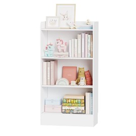 Lkeiyay Kids Bookshelf and Toy Storage Organizer,4 Open Shelves - White Toy Shelf for Books, Puzzles,Children's Goods (White)