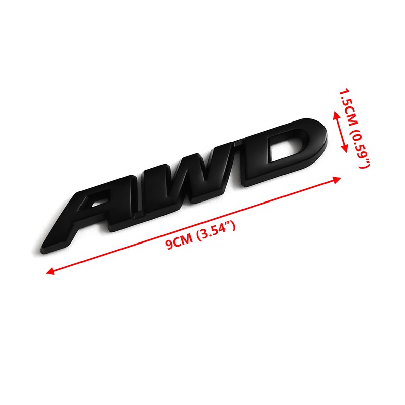 PTDecals 2 PCS Black Metal AWD Emblem Sticker Badge Decal