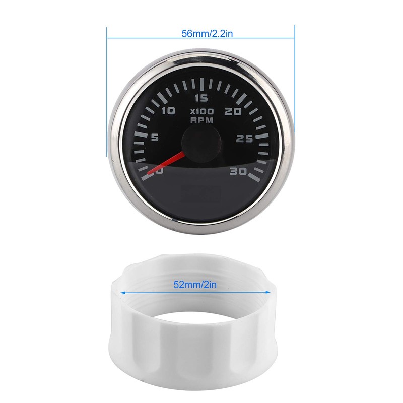52 mm Tachometer with 3000 RPM LCD Display Tachometer with