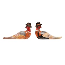 Creative Co-Op Hand-Painted Ceramic Turkey, Multi Color, Set of 2 Salt and Pepper Shaker, 2