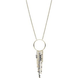 Fossil Women's Mixed Chains Stainless Steel Gold Plated Chain, Stainless Steel, Glass cut beads
