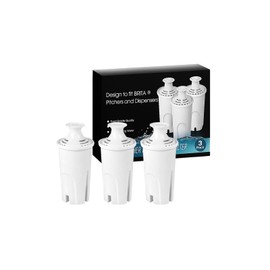 Nispira Water Filter Replacement Compatible for Britta OB03, Classic 35557, Mavea 107007, Removes Chlorine, Lead, Odor, Color Reduce Water Hardness, 3 Packs