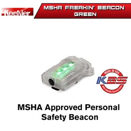 Freakin’ Beacon Personal Safety Light Visible from 1000+Feet,MSHA Approved, Water-Resistant and Intrinsically Safe Design Work, Industrial, Running,Biking, Mining Camping (Green/Plastic Solid)