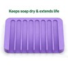 4PCS Self Draining Soap Holder Rack, Advanced Silicone Soap Dish