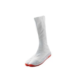 Traditional Japanese Tabi Shoes Air Jog V 12 Clasps Air Cushioned Toe Boots Long (10.5 Wide Women/9 Medium Men, White)