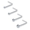 D.Bella L-Shaped Nose Studs - Surgical Steel Nose Rings, 18G,