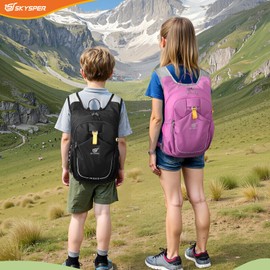 SKYSPER Kid Backpack for Boys Girls Kids Travel Backpack Day Pack for Outdoor Day Trips Kids 16" tall(Black)