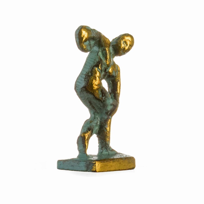 Disc Launcher Olympia Statue Discobolus Greco-Roman Miniature 100% Bronze