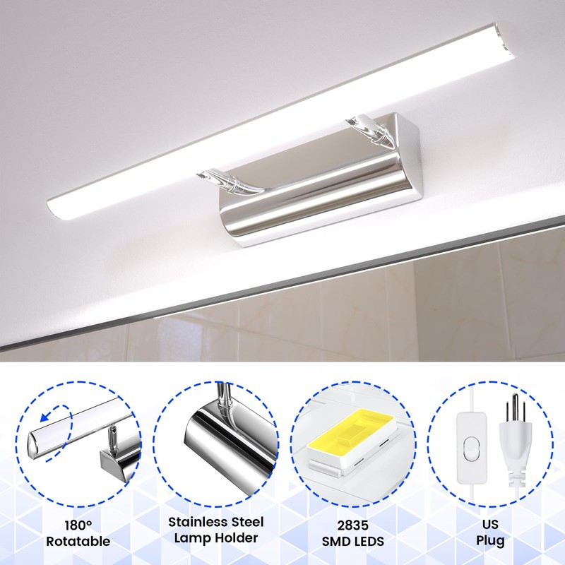 Bonlux 9W Bathroom LED Vanity Light 22 inch, 3 Color