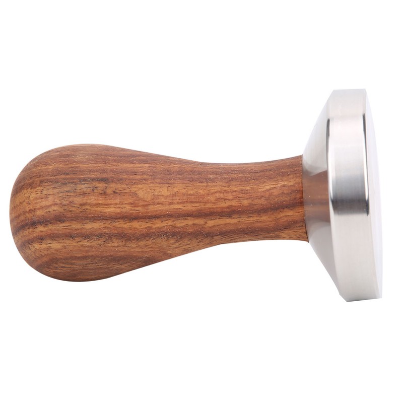 58mm Stainless Steel Coffee Tamper Wooden Handle Powder Pressing Tool