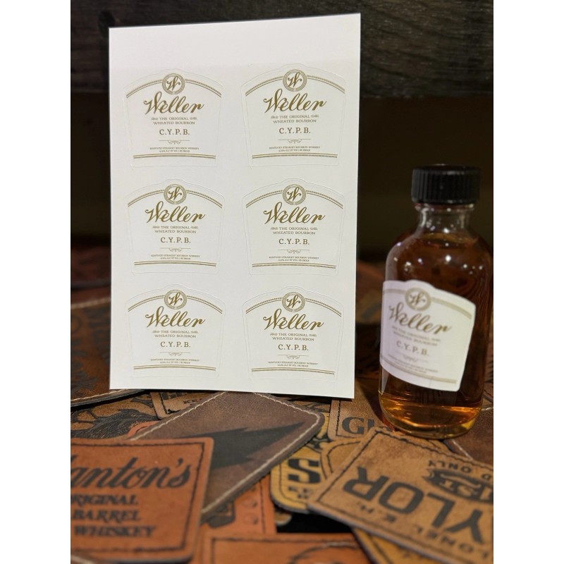 Weller Mini Bottle Label Stickers - Weller Wheater Bourbon Vertical