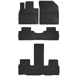 Megiteller Car Floor Mats Custom Fit for 2020 2021 2022 2023 2024 2025 Hyundai Palisade Bench & Bucket Seats 3 Row Odorless Washable Heavy Duty Rubber (All Weather) Floor Liners Set Black