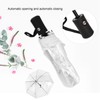 Portable Fashionable Transparent Automatic Three Folds Folding Rain Umbrella for
